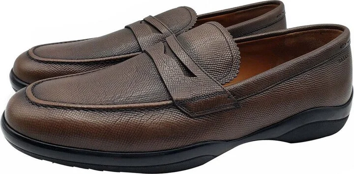 Men's Brown Micson Leather Slip On Loafer Dress Shoes - Image 4
