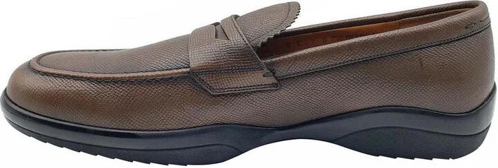 Men's Brown Micson Leather Slip On Loafer Dress Shoes - Image 7