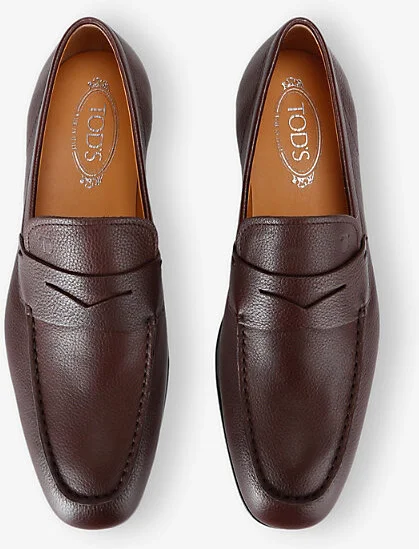 Mens Brown Mocassino Grain 51B Leather Loafers Eur 41 / 7 Uk Men - Image 2