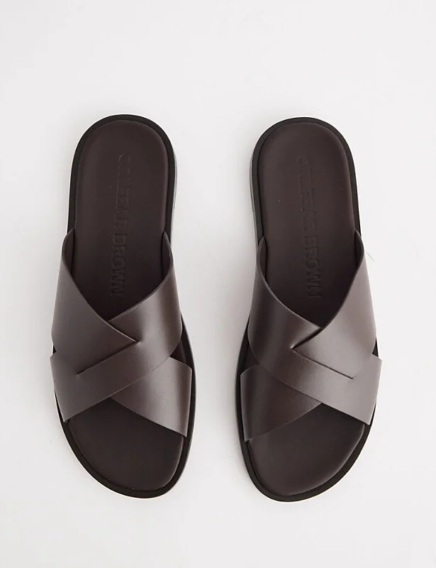 Mens Brown Muro Leather Sandals Eur 41 / 7 Uk Men - Image 2