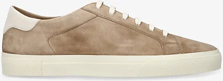 Mens Brown/Oth Foiled-Logo Suede Low-Top Trainers Eur 42 / 8 Uk Men