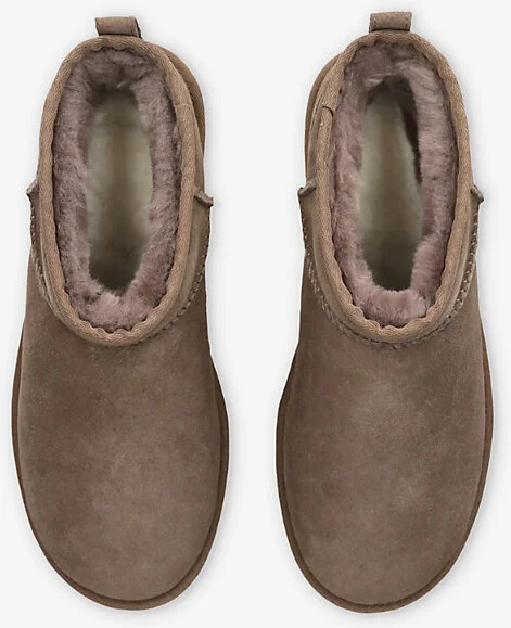 Mens Brown/Oth Ultra Mini Logo-Patch Sheepskin Boots Eur 44 / 10 Uk Men - Image 2