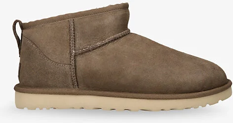 Mens Brown/Oth Ultra Mini Logo-Patch Sheepskin Boots Eur 44 / 10 Uk Men