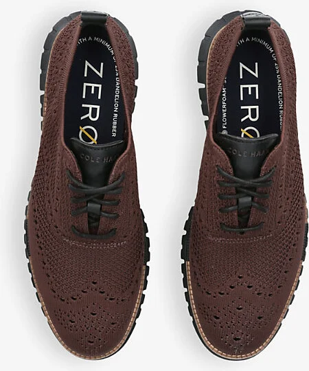Mens Brown/Oth Zerøgrand Wingtip Stitchlite Knitted Oxford Shoes Eur 44 / 10 Uk Men - Image 2