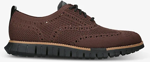 Mens Brown/Oth Zerøgrand Wingtip Stitchlite Knitted Oxford Shoes Eur 44 / 10 Uk Men