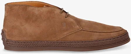 Mens Brown Polacco Gomma Rafia TV Suede Mid-Top Loafers Eur 45 / 11 Uk Men