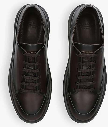 Mens Brown Release Lace-Up Leather Low-Top Trainers Eur 41.5 / 7.5 Uk Men - Image 2