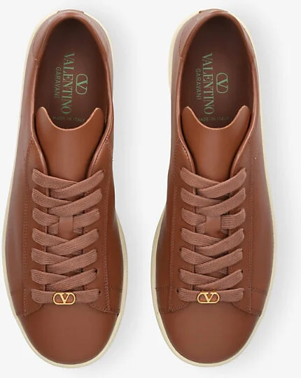 Mens Brown Royco 2 Leather Low-Top Trainers Eur 45 / 11 Uk Men - Image 2