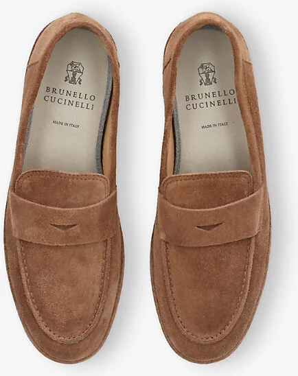 Mens Brown Slip-On Suede Loafers Eur 45 / 11 Uk Men - Image 2