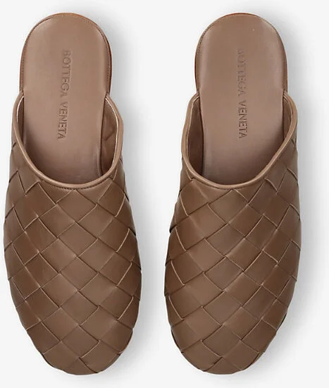 Mens Brown Sunday Woven Leather Mules Eur 42 / 8 Uk Men - Image 2