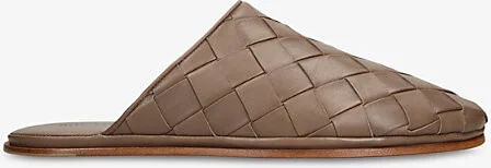 Mens Brown Sunday Woven Leather Mules Eur 42 / 8 Uk Men