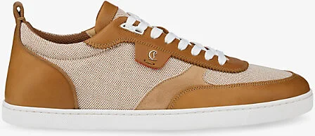 Mens Brown Tutti Rui Leather and Mesh Low-Top Trainers Eur 40 / 6 Uk Men