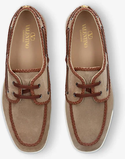 Mens Brown Vlogo Suede Loafers Eur 40 / 6 Uk Men - Image 2