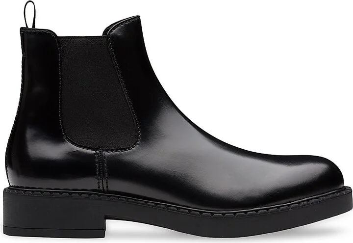 Men's Brushed Leather Chelsea Boots - Black - Size 12 - Image 2