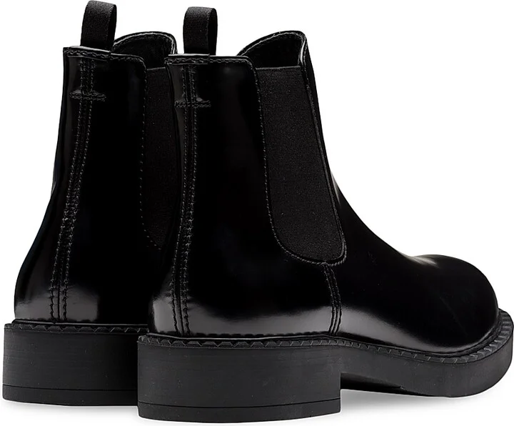 Men's Brushed Leather Chelsea Boots - Black - Size 12 - Image 5