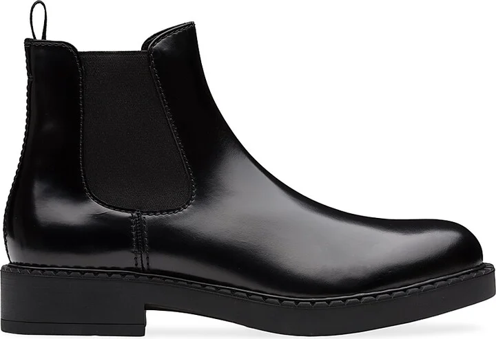 Men's Brushed Leather Chelsea Boots - Black - Size 12
