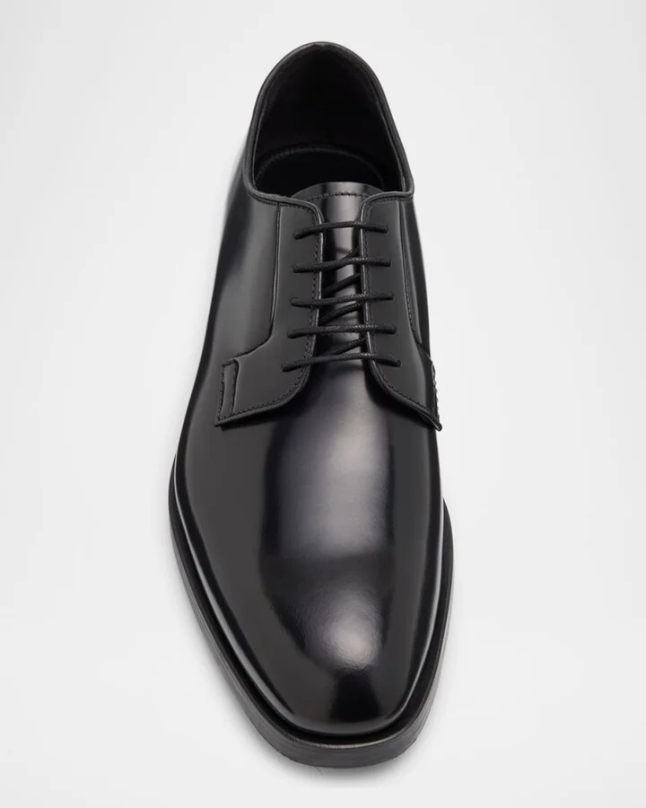 Men's Brushed Leather Derby Shoes - Image 2