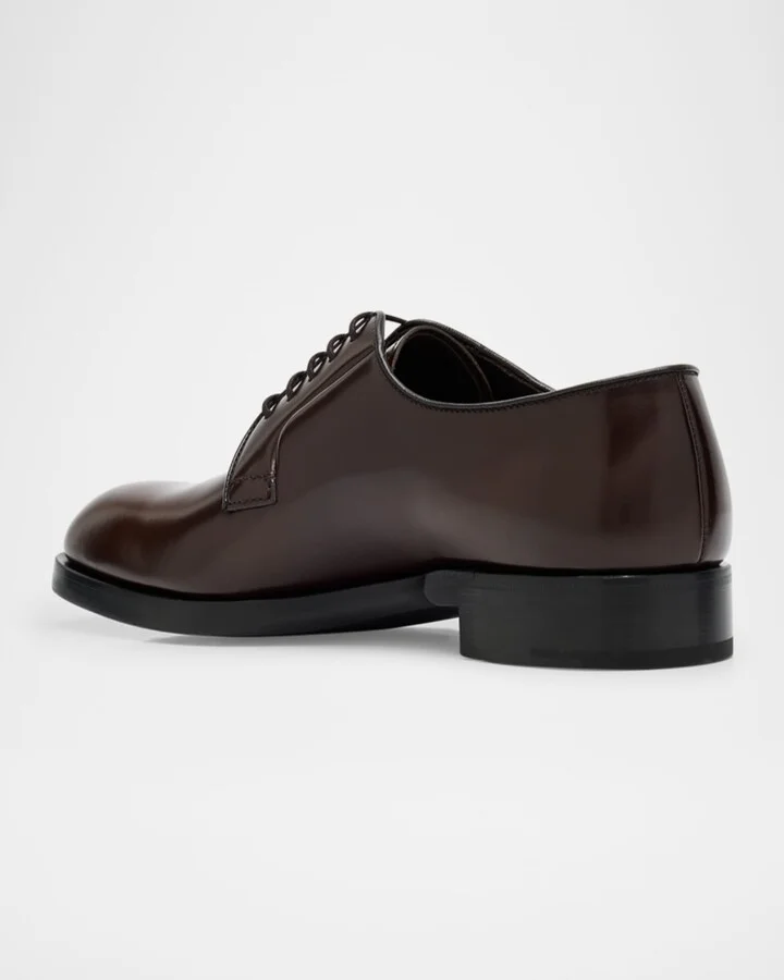 Men's Brushed Leather Derby Shoes - Image 3