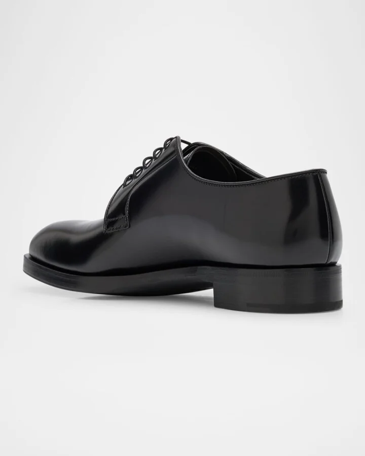 Men's Brushed Leather Derby Shoes - Image 4