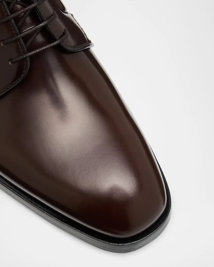 Men's Brushed Leather Derby Shoes - Image 7