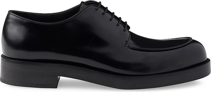 Men's Brushed Leather Derby Shoes - Black - Size 6