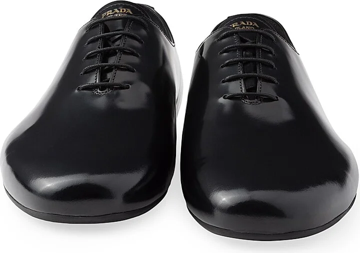 Men's Brushed Leather Lace-Up Shoes - Black - Size 6 - Image 4