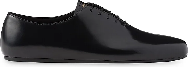 Men's Brushed Leather Lace-Up Shoes - Black - Size 6