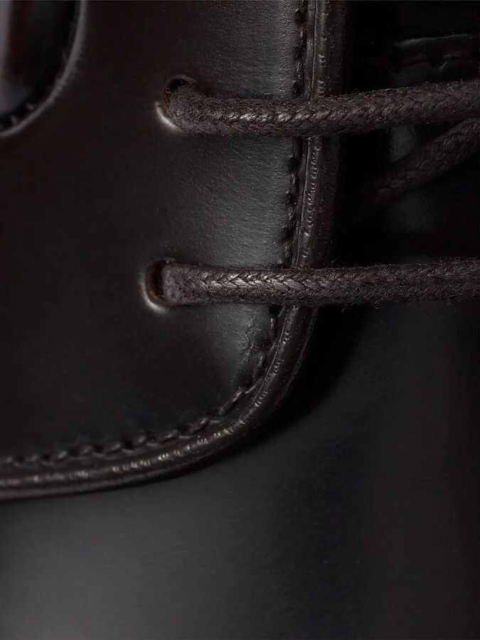 Men's Brushed Leather Lace-Up Shoes - Black - Size 8 - Image 9