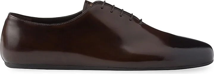 Men's Brushed Leather Lace-Ups Shoes - Brown - Size 7.5
