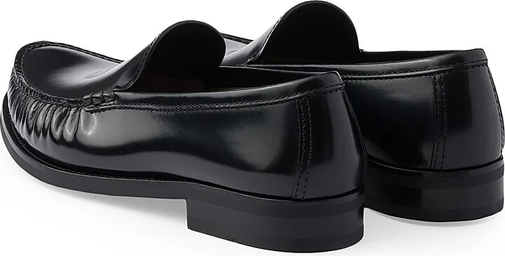 Men's Brushed Leather Loafers - Black - Size 6.5 - Image 3