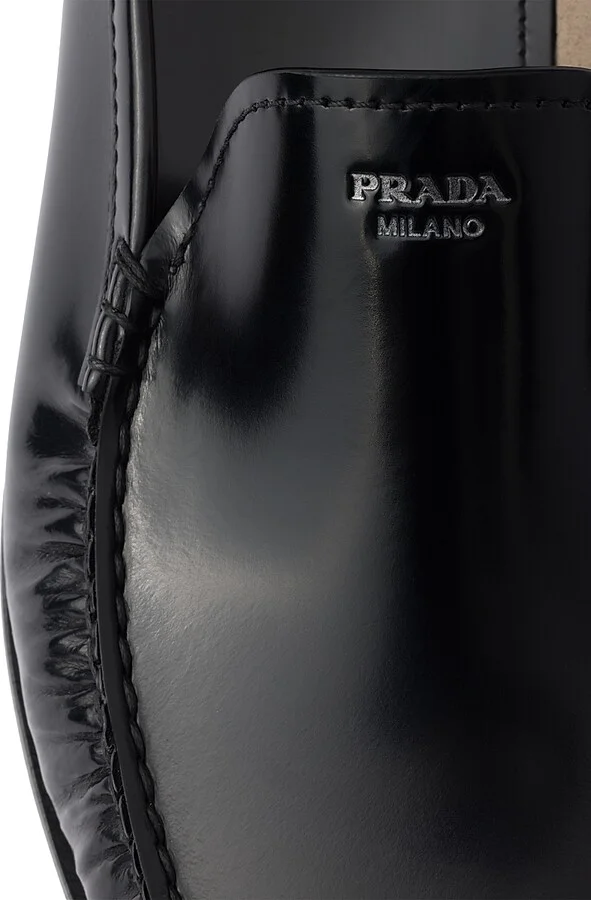 Men's Brushed Leather Loafers - Black - Size 6.5 - Image 5