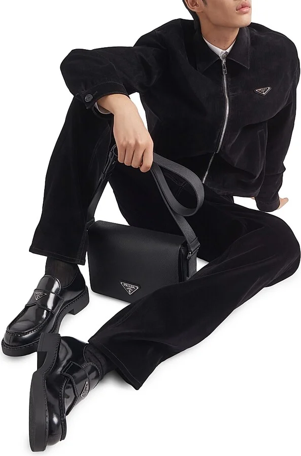 Men's Brushed Leather Loafers - Black - Size 6 - Image 2