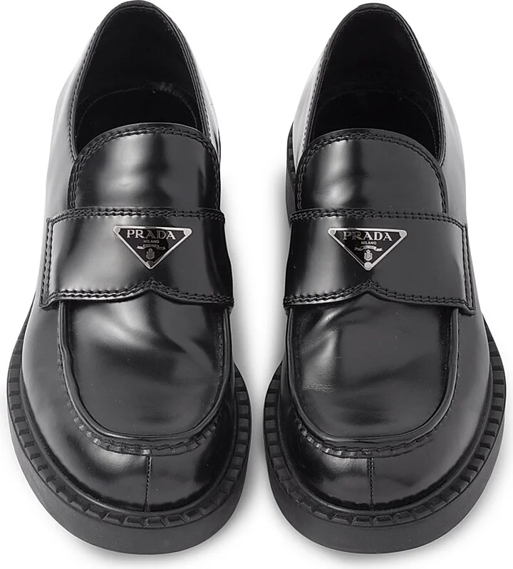 Men's Brushed Leather Loafers - Black - Size 6 - Image 3