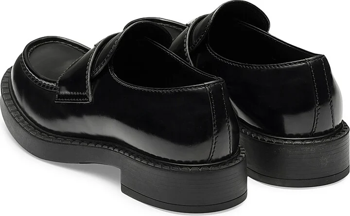 Men's Brushed Leather Loafers - Black - Size 6 - Image 4