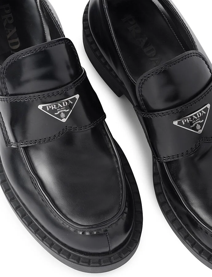 Men's Brushed Leather Loafers - Black - Size 6 - Image 5