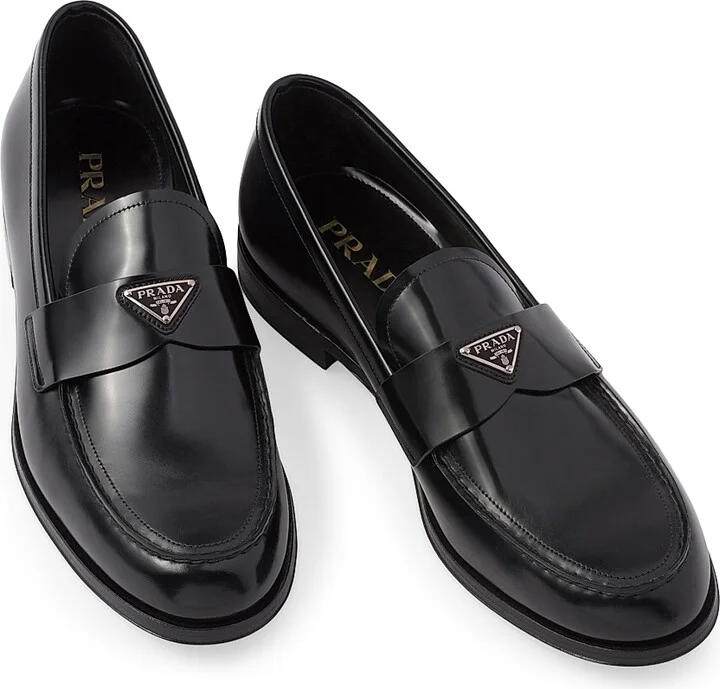Men's Brushed Leather Loafers - Black - Size 6 - Image 2