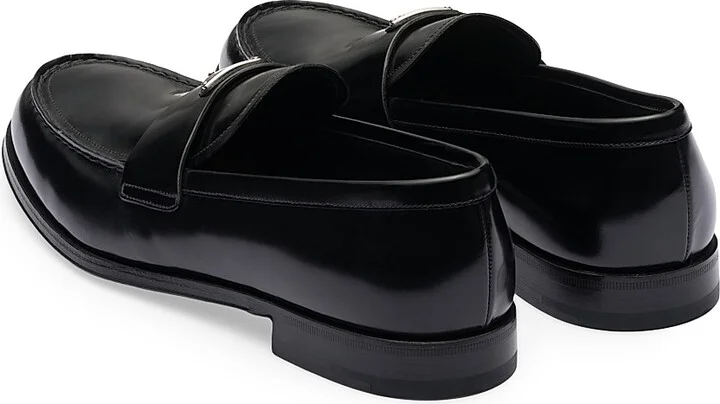 Men's Brushed Leather Loafers - Black - Size 6 - Image 3