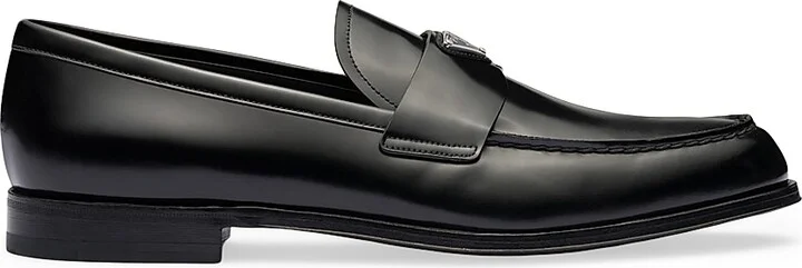 Men's Brushed Leather Loafers - Black - Size 6