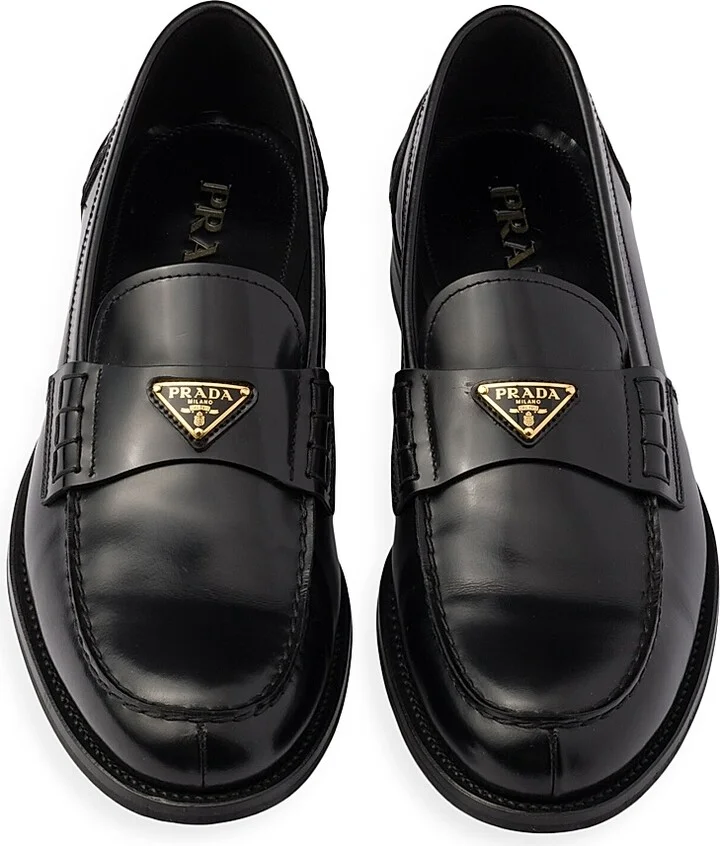 Men's Brushed Leather Loafers - Black - Size 7 - Image 3
