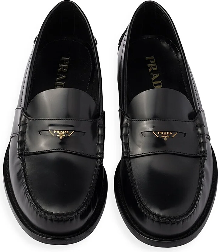 Men's Brushed Leather Loafers - Black - Size 7 - Image 2