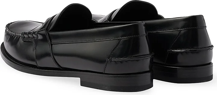 Men's Brushed Leather Loafers - Black - Size 7 - Image 3