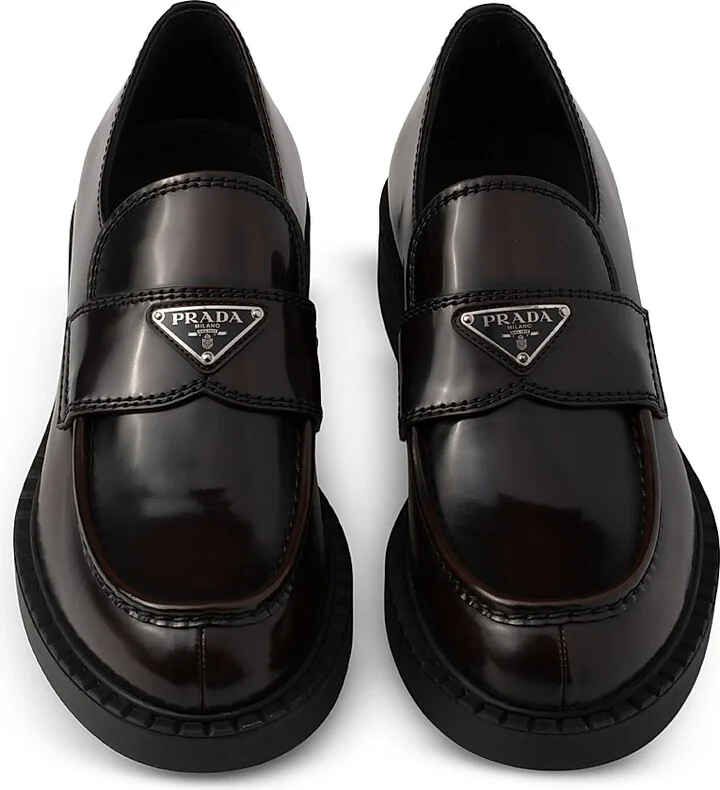 Men's Brushed Leather Loafers - Brown - Size 7 - Image 2