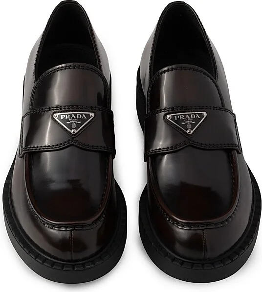 Men's Brushed Leather Loafers - Brown - Size 7 - Image 3