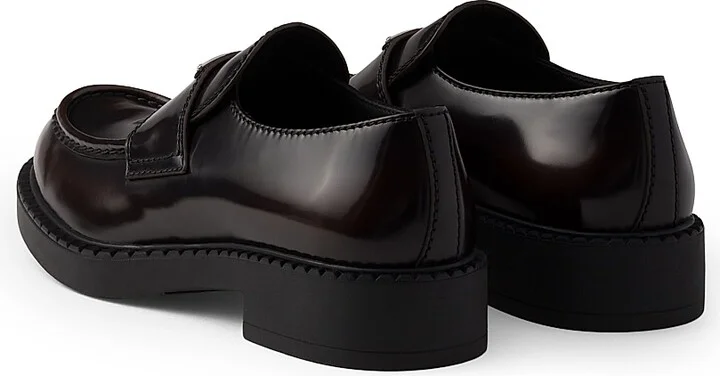 Men's Brushed Leather Loafers - Brown - Size 7 - Image 4