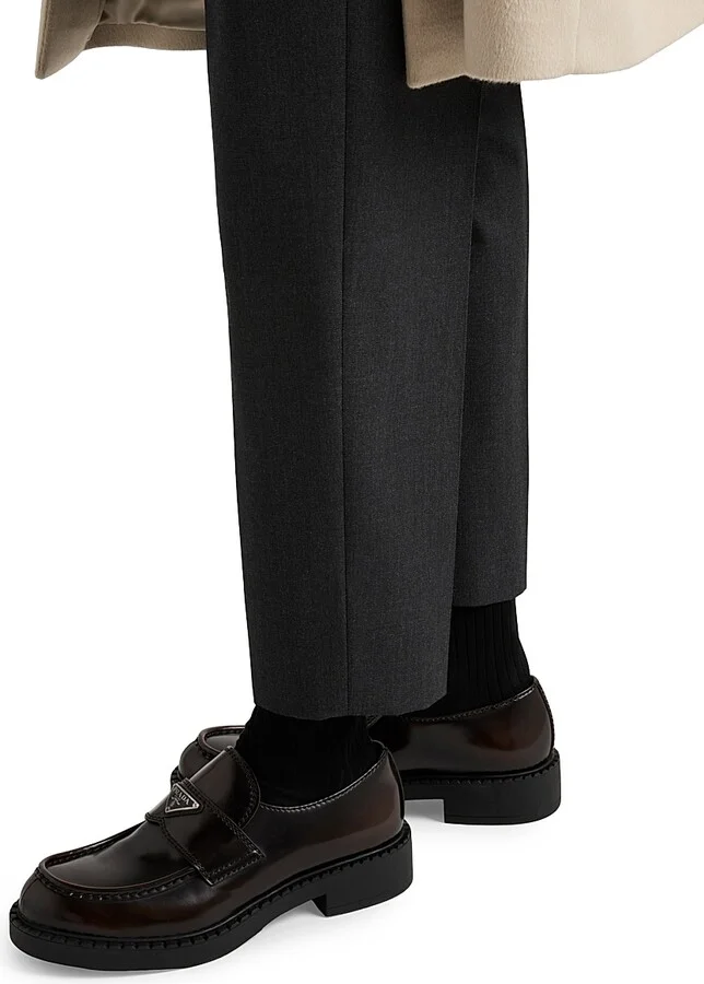 Men's Brushed Leather Loafers - Brown - Size 7 - Image 7