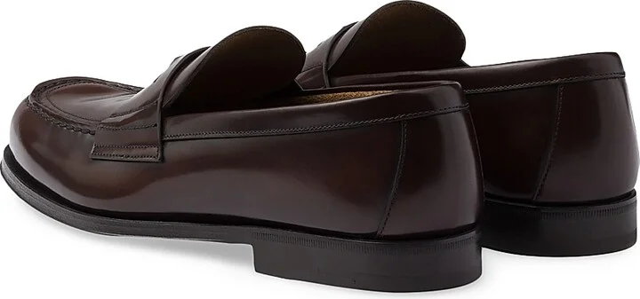 Men's Brushed Leather Loafers - Brown - Size 7 - Image 3