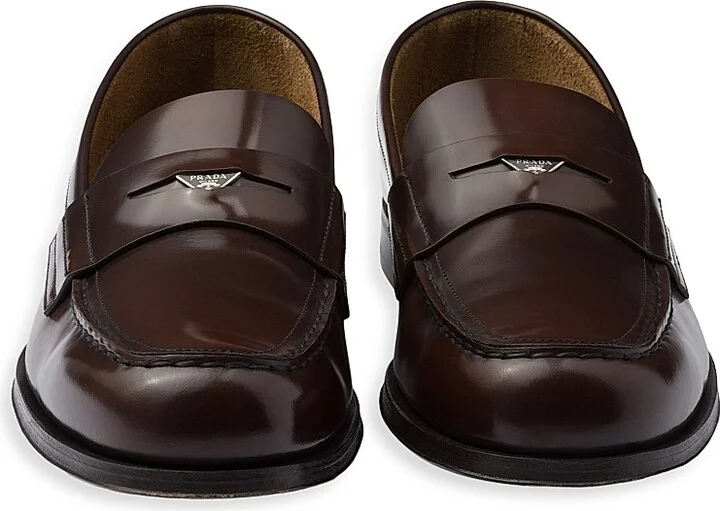 Men's Brushed Leather Loafers - Brown - Size 7 - Image 4