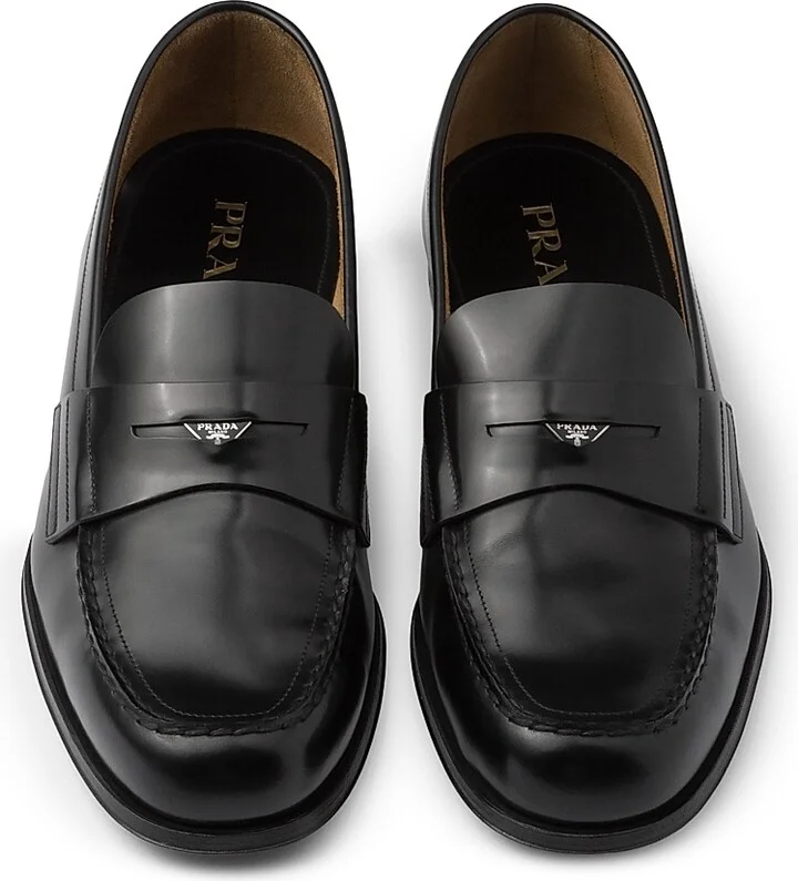 Men's Brushed Leather Loafers - Brown - Size 7 - Image 6
