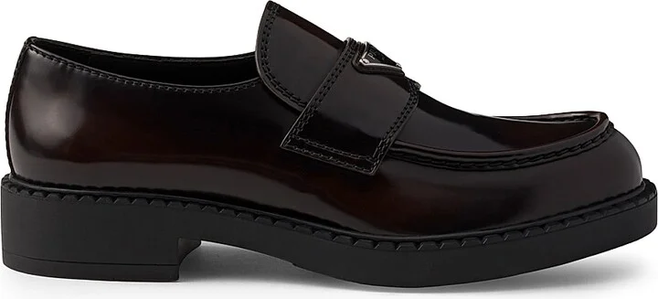 Men's Brushed Leather Loafers - Brown - Size 7