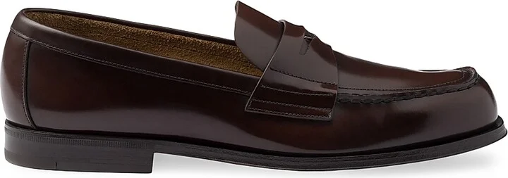 Men's Brushed Leather Loafers - Brown - Size 7